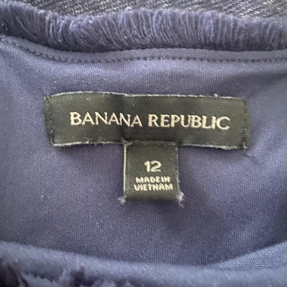 Banana Republic Blue Soft Knit Denim Fit Flare Dress Womens Size 12 (672) - Picture 5 of 6